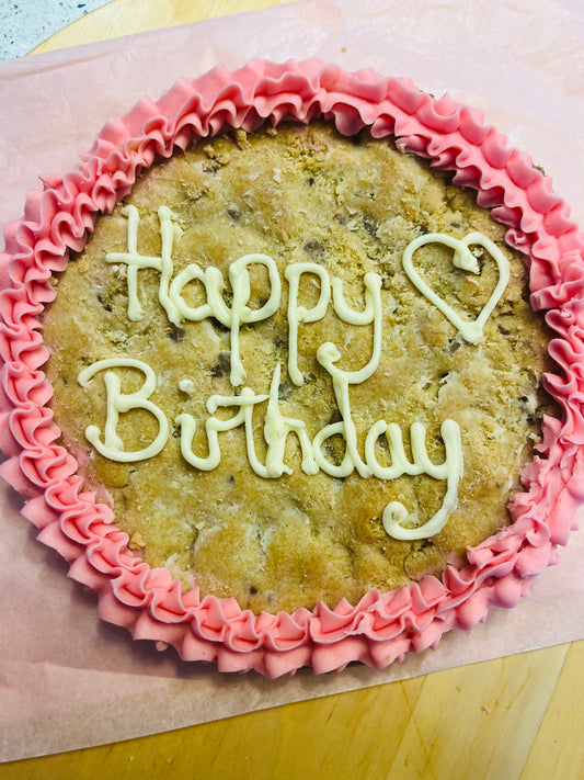 Birthday Giant Cookie Millies Dairy Milk Chocolate Big Customise Pink Blue Green Free Delivery Leighton Buzzard UK Cookie Postal Treat Box