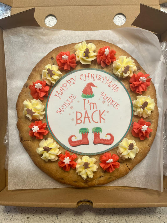 elf on the shelf cookies giant cookie Leighton Buzzard Chocolate Christmas Personalised