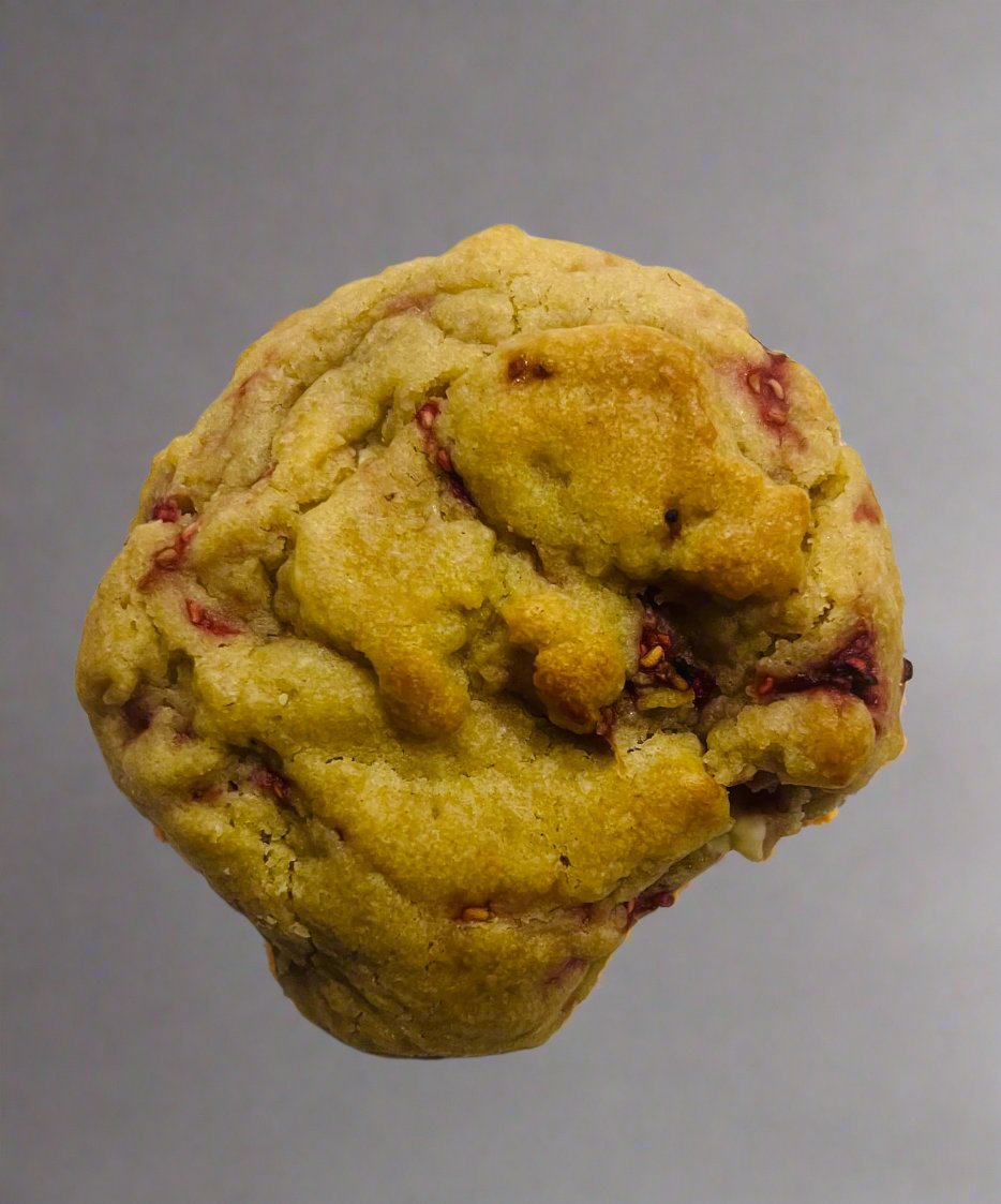 White choc and raspberry Cookie